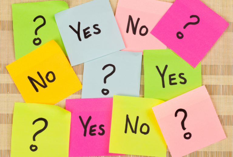 Image is of several sticky notes with the words 'yes', 'non', and '?' written on them, concept of how proving consent can impact a sex crimes case